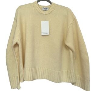 NWT COS Chunky Pure Cashmere Crew Neck Jumper Sweater Butter Yellow Size Medium
